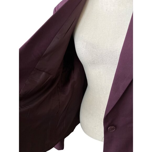 Chadwicks Purple Blazer Single Button Long Sleeve Polyester Rayon Lined 18W - Picture 2 of 6